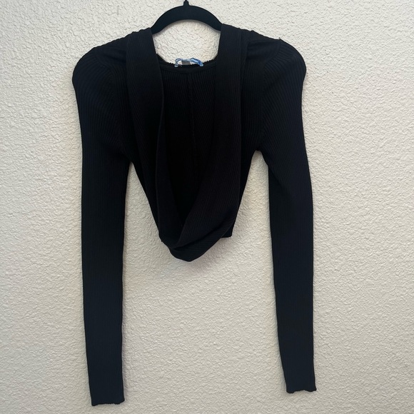 Urban Outfitters Talia Quarter-Zip Ribbed Hooded Sweater - Picture 3 of 5